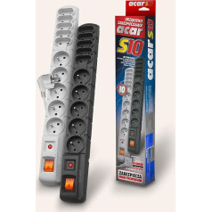 Maitinimo juosta s10 3m juoda 10 lizdų