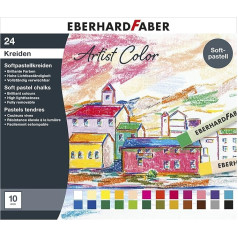 Eberhard Faber Artist Colour 522524 24 ryškių spalvų minkštos pastelinės kreidos, švelniai tepamos, kartoniniame dėkle, skirtos maišyti ir trinti, idealiai tinka tapybai ant paviršiaus, mokyklai ir laisvalaikiui