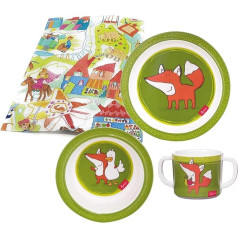 Sigikid Melamino indų rinkinys Fox Forest Green Krikštynos Dovanų idėja Gimtadienis (žalia)