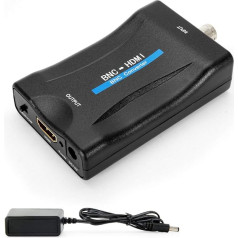 MakeTheOne BNC auf HDMI Converter, BNC Buchse zu HDMI Video Konverter Adapter Box für Überwachungskamera CCTV Monitor mit 720P / 1080P HD Switch