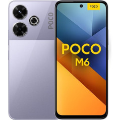 POCO M6 išmanusis telefonas, 8+256GB Handy ohne Vertrag, 90Hz 6,79'' FHD+ ekranas, 108MP kamera, 5030mAh, 33W FastCharge, Dual-SIM, violetinės spalvos