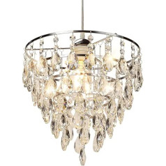 Depuley Modern Chandelier Crystal LED pakabinamas šviesos aukštis Reguliuojamas Chrome E27 Max. 60 W pakabinamas šviestuvas K9 krištolinis liustra valgomojo miegamojo svetainės fojė be lemputės