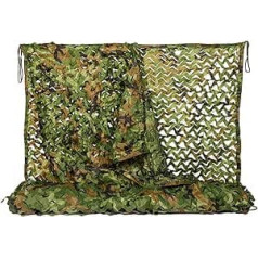 XUE Woodland kamufliažinis tinklas 1,5 x 7 m, skirtas medžioklei kamufliažinis tinklas, žalias, skirtas Vokietijos armijos snaiperių armijos fotografijai Apsauga nuo saulės Dekoratyvinis karinis sodas