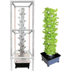 KKMNDE Hydroponisches Turm-Anbausystem, Indoor-Anbausystem mit Wachstumslichtern und Ständern, erdloser Anbau-Anbauturm, 45-Loch-Aeroponik-Anbauset, 220 V