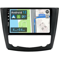 YUNTX [4 GB + 64 GB] „Android 12“ automobilio radijas, skirtas „Renault Kadjar“ (2015–2019 m.) [Įtaisytasis „CarPlay“ / „Android Car“ / DSP / GPS] 9 colių IPS 2.5D kamera + MIC-DAB / vairo valdymas / veidrodinis ryšys / „Bluetooth