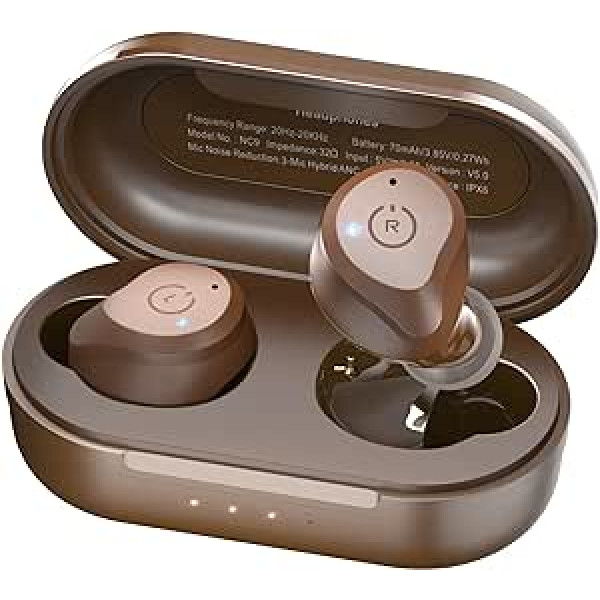 TOZO NC9 „Bluetooth“ ausinės, belaidės ausinės su hibridiniu aktyviu triukšmo slopinimu, „Bluetooth 5.3“ ausinės, į ausis įstatomos stereofoninės ausinės su įspūdingu garsu, 3 mikrofonai