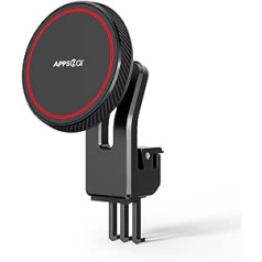 APPS2Car Tesla mobiliojo telefono laikiklis, Mag-Safe automobilinis laikiklis, itin stabilūs 17 x N52 stiprūs magnetai, magnetinis mobiliojo telefono laikiklis, skirtas Tesla Model 3/Y ventiliacijai, suderinamas su iPhone 15 14 13