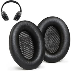 Aksesuarų namas Ohrpolster suderinamas su Bose QuietComfort 35 (QC35) ir QuietComfort 35 II (QC35 II) Kopfhörern. Proteinleder, weicher Schaumstoff mit hoher Dichte, erhöhte Haltbarkeit (schwarz)