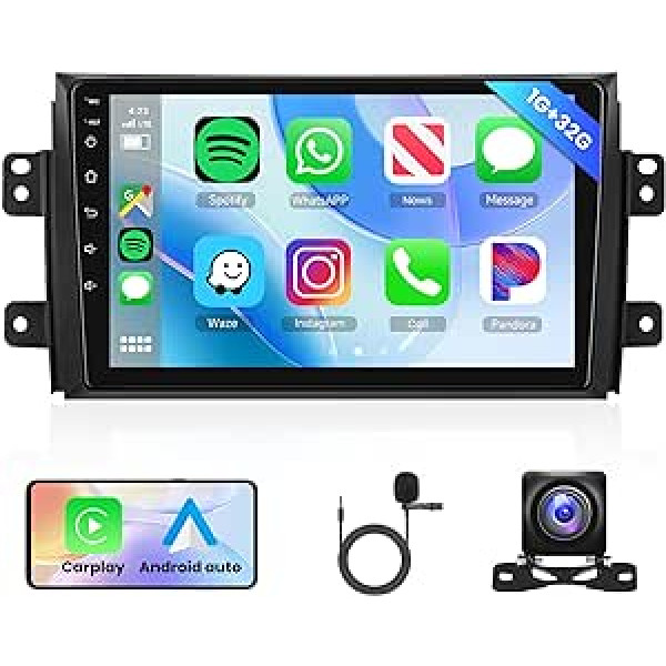 Android 11 Car Radio 2 DIN, skirtas Suzuki SX4 2006-2013 Fiat Sedici 2005-2014 su belaidžiu Apple Carplay Android Car Navigation GPS 9 colių jutikliniu ekranu automobilinis radijas su Bluetooth FM/RDS USB/DAB+/OBD