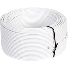 Misterhifi 30 m garsiakalbio laidas 2 x 2,5 mm², suvyta viela: 2 x 78 x 0,2 mm, balta izoliacija, 99,99 % OFC varinis kabelis, pagamintas Vokietijoje, garsiakalbio kabelis / garso laidas, skirtas garsiakalbiams ir namų kinui
