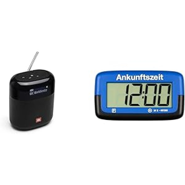 JBL Tuner XL radijo įrašymo įrenginys juodos spalvos – nešiojamasis Bluetooth garsiakalbis su MP3 ir Needit Park Micro elektroniniu parkavimo disku su patvirtintu skaitmeniniu parkomatu Micro Blue su baterija ir tvirtinimu