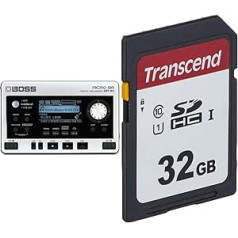 BOSS lauko įrašymo įrenginys BR-80 su SD kortelėmis (iki 32 GB) ir „Transcend“ didelės spartos 32 GB SDHC atminties kortele, 10 klasė, UHS-I U1 TS32GSDC300S-E (aplinkai nekenksminga pakuotė)