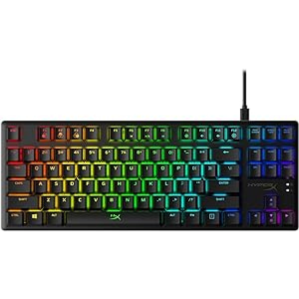 „HyperX Alloy Origins“ šerdis – mechaninė TKL žaidimų klaviatūra (be raktų) – kompaktiškas formatas – „HyperX Blue“ – RGB LED apšvietimas (JAV išdėstymas)