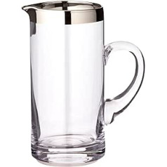 EDZARD Krug Robert, mundgeblasenes Kristallglas mit Platinrand, Höhe 20 cm, Durchmesser 10 cm, Fassungsvermögen 1 litras