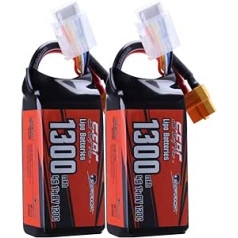 SUNPADOW 2 4S 14,8 V Lipo baterijų 1300 mAh 120C minkštas paketas su XT60 jungtimi, skirtas RC FPV malūnsparnių lėktuvų dronų keturkopių lenktynėms