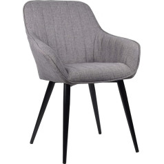 Aspect 2 modernių valgomojo kėdžių rinkinys Pilkas audinys Juodos kojos W61xD41xH85cm