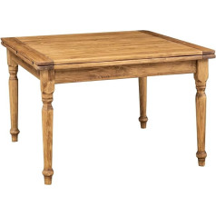 Biscottini Išplečiamas valgomojo stalas 120 x 120 x 80 cm | valgomojo stalas | kaimiško stiliaus virtuvės stalas | išplečiamas sodo stalas | medinis valgomojo stalas