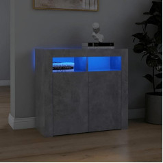 Leepesx Spintelė su LED apšvietimu, spintelė, prieškambario spintelė, šoninė spintelė, spintelė, šoninė spintelė, šoninė spintelė, betoninė pilka, 80 x 35 x 75 cm