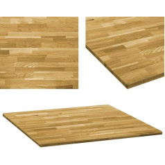 Vidaxl Ąžuolinis stalviršis 23 mm 80x80 cm medinis stalviršis kavos staliukui valgomojo stalui