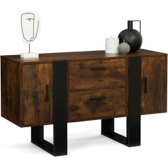 Idmarket - Komoda, žema, 105 cm, Phoenix, mediena, antikvarinės išvaizdos, juoda