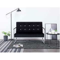 Yongdu 2 vietų sofa su porankiais, Sofa lova, Sofa lova, Sofa su miego funkcija, Sofa lova, Sofos ir kušetės, Sofa lova, Juoda chromo ir aksomo spalva