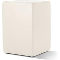 Pomp Odinė kėdės aukščio taburetė su patogiu apmušalu - W=33cm, D=33cm, H=47,5cm, kreminės baltos spalvos