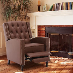 Homemiyn Kėdė su atsilenkimo funkcija, atlošiama kėdė, televizoriaus kėdė, svetainės kėdė, ergonomiška atlošiama sofa, reguliuojamas krėslas su kniedžių dizainu, atlošiama kėdė, minkšta kėdė skaitymui,