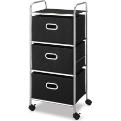 Whitmor 6705-3871-BLK-BB Trijų stalčių krepšelis su juodais polipropileno stalčiais