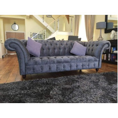 Jvmoebel Chesterfieldo tekstilinė sofa sofa 3 sėdimų vietų minkštų sėdynių rinkinys XXL sofos didelis naujas