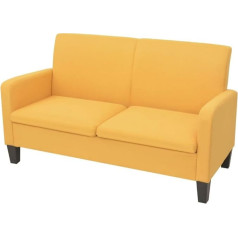 Guyana 2 sėdimų vietų sofa 135 x 65 x 76 cm Geltona Mažos sofos mažoms erdvėms Lounge sofa Lauko 2 sėdimų vietų sofa Dviejų vietų sofa