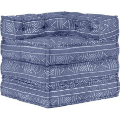 Yumeng Modulinė pufas, grindų sofa, Patchwork fotelis, mini sofa, kušetė, miegamojo kėdė, Indigo audinys