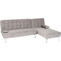 Mendler HWC-K22 Sofa lova Kampinė sofa lova Kairioji / dešinioji miego funkcija 236 cm Velvet Grey
