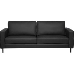Beliani 3 vietų odinė sofa Šiuolaikinė odinė sofa juodos spalvos