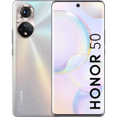 HONOR 50 išmanusis telefonas (16,69 cm (6,57 colio) išlenktas OLED ekranas, 108 MP keturkampis fotoaparatas, 32 MP priekinis fotoaparatas, 8 + 256 GB vidinė atmintis, 