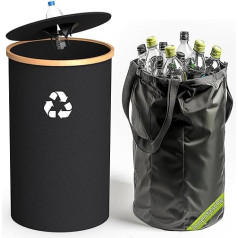 Pakusane Recycling Container Deposit Bottles Storage [su nuimamu maišeliu] Surinkimo konteineris tuščiam ir stiklo atliekų saugojimui, 100 l didelės talpos