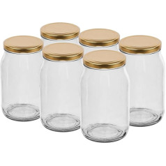 WYSKONT stiklainiai su dangteliais stiklainiams, konservavimo stiklainiai su užsukamu dangteliu, 900 ml, medaus stiklainiai, konservavimo stiklainiai, konservavimo stiklainiai, 8 vnt.