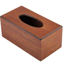 Taschentuchbox, Rechteckiger Taschentuchhalter, Taschentuchspender aus Naturholz, Taschentuch-Organizer Für Wohnzimmer, Badezimmer, Küche, Büro(braun)