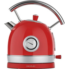 Cecotec Thermosense 420 Vintage Light Red 1,8 litro talpos 2200 W talpos virdulys 8 puodelių arbatos temperatūros ekranas Vintage stiliaus 360º besisukantis pagrindas Nerūdijančio plieno, raudonos spalvos