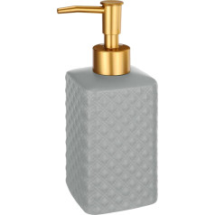 sourcing map 1 x 340 ml Seifenspender, Hand- und Spülseifenspender, Waschmittel-Lotionspender mit Pumpe, Keramik für Küche, Dekor, Spüle, Spüle, Badezimmer, Marmor-Muster, mattes Grau