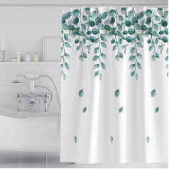 DYKJGSGO Dušo užuolaida, apsauganti nuo pelėsių, 180 x 200 cm, vandeniui atspari dušo užuolaida, tekstilinė dušo užuolaida, pasunkintas apvadas, plaunama poliesterio vonios užuolaida vonios kambariui su 12 kabliukų (A)