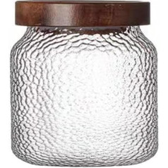Soulnioi Vorratsglas mit Holzdeckel, Frischhaltedosen mit Holzdeckeln für Lebensmittel, Kaffeebohnen, Müsli (400 ml)