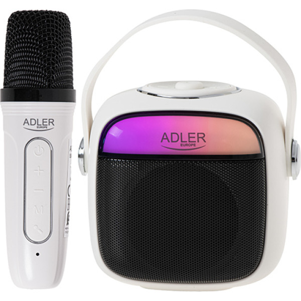 AD 1199 baltas karaokės garsiakalbis su mikrofonu - sd/usb/aux/bluetooth
