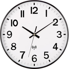NESIFEE Radijo bangomis valdomas sieninis laikrodis be triukšmo 30 cm sieninis radijo laikrodis 
