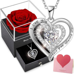 Ewige Rosen, Konservierte Echte Blume schmuck Geschenk Box, Handgefertigte Rosenbox, Romantisch Geschenkebox für Muttertag Weihnachtsfeiertag Valentinstag Jahrestag Geburtstag Heirat Ehefrau Oma Frauen