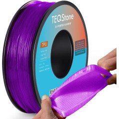 TEQStone TPU gija 1,75 mm violetinė 1 kg ritė 95A Lankstus minkštas 3D spausdintuvo siūlas Dydžio tikslumas +/-0,03 mm Vakuuminė pakuotė