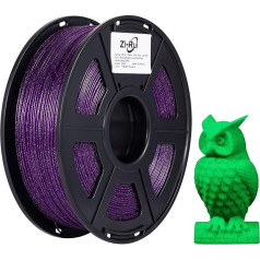 Zi-Rui PETG gija 3D spausdintuvui Glitter Purple Glow in Dark Green 1.75mm 1kg Spool