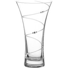 DIAMANTE tuščiaviduriai šonai Swarovski Crystal Trumpet Vaza be švino 21cm