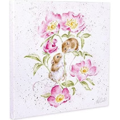Wrendale Designs Little Whispers Mouse Square Canvas Art Print 8 x 8 colių (20 x 20 cm) Balta