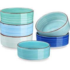 vancasso Suppenschalen Steinzeug, BONITA 6-teiliges Schüsselset, Müslischalen, Pastaschalen, Schalen Set Blau