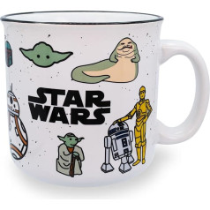 Silver Buffalo Star Wars Camper Character Keraminis puodelis 20oz Mikrobangų krosnelėje plaunamas indaplovėje